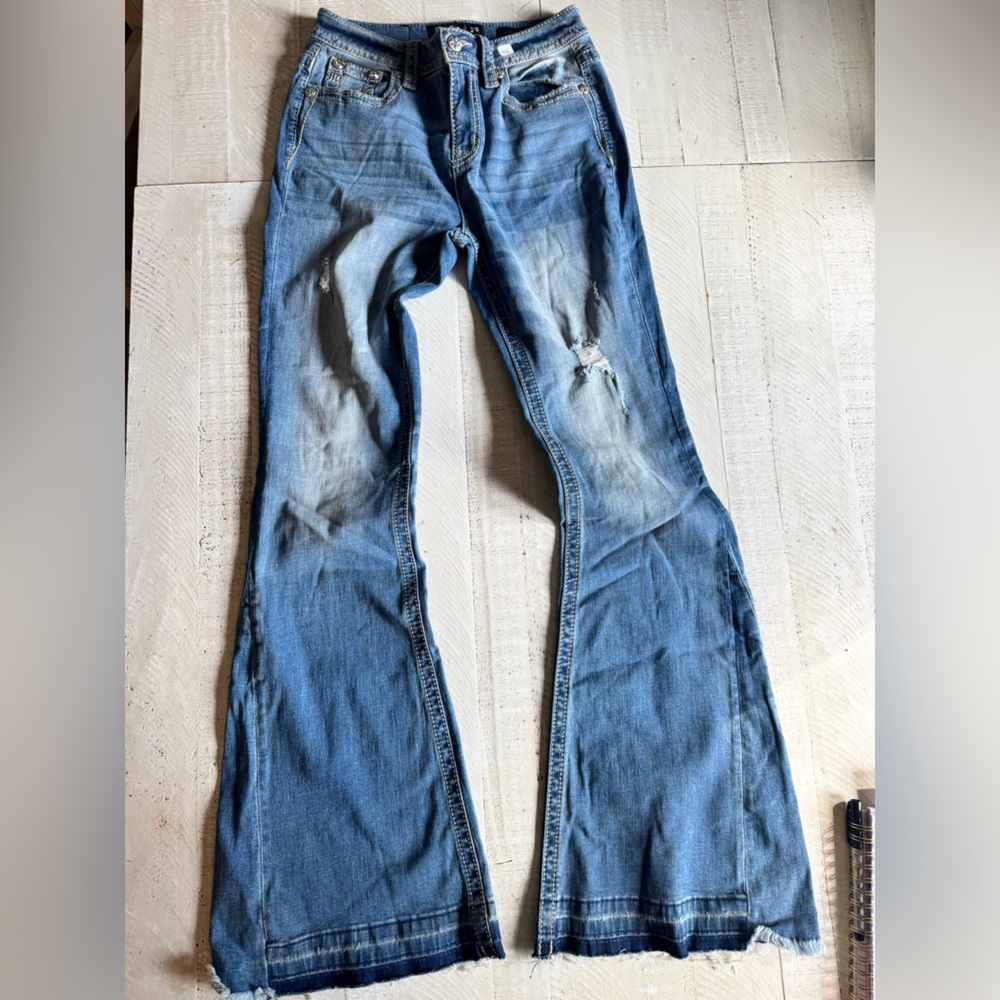 Miss Me Flare Blue Denim Jeans